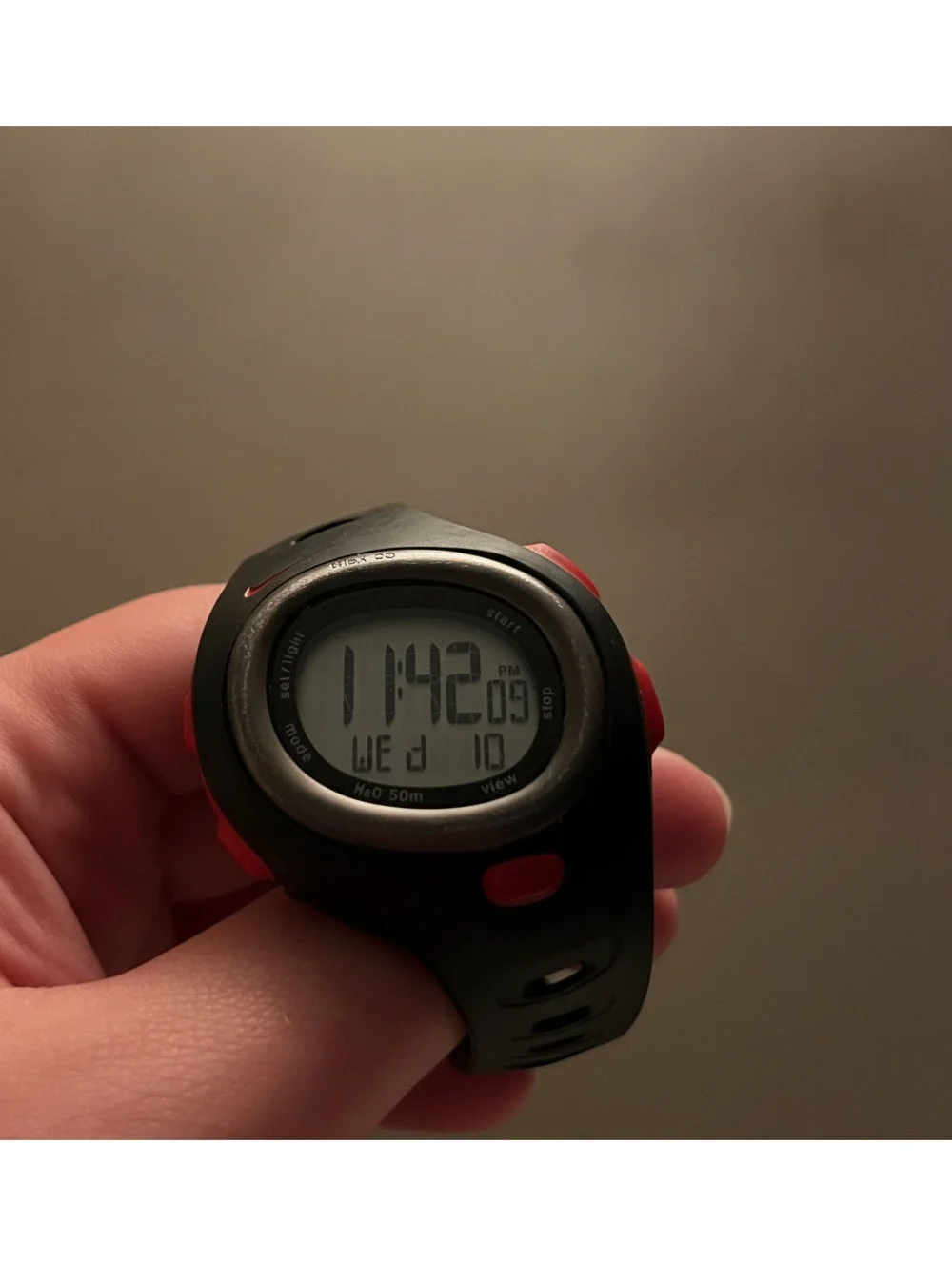 Nike Triax G5 Digital Sports Watch Black and Red Water Resistant